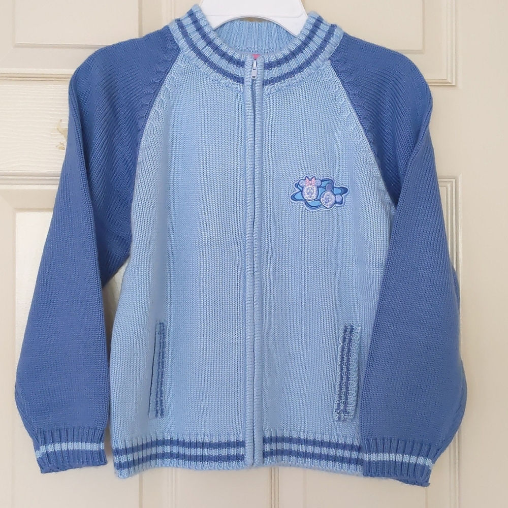 NWOT Girl Knit zipper cardigan sweater with Embroidery.